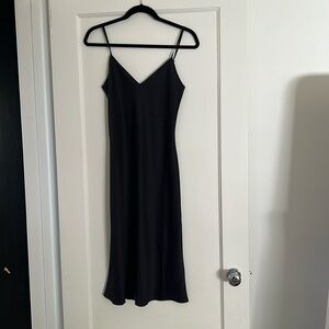 Wilfred black midi slip dress